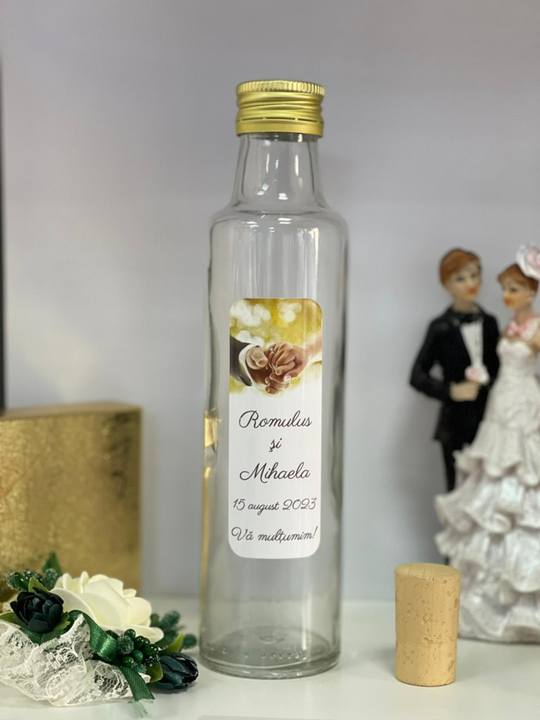 Sticla marturie Nunta Bella Dorica  250 ML