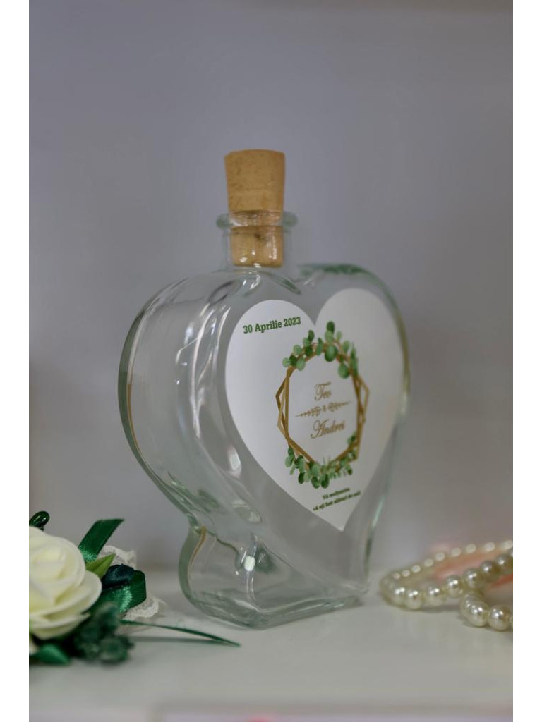 Sticla marturie NUNTA 200 ML Bella INIMA Sticla marturie NUNTA 200 ML Bella INIMA